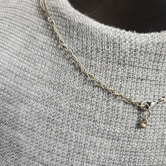 Blue Beaded Necklace Silver Tone 3 Strand - Picture 6 of 6